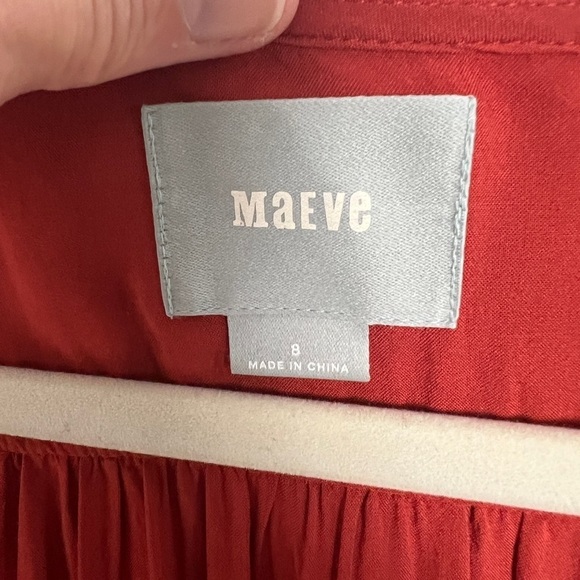 Anthropologie Maeve Rust Red Crescent Lace Street Crochet Blouse Sz 8 Bohemian - Picture 12 of 13